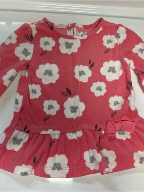 Carter's Pink Floral Peplum Sweater Top